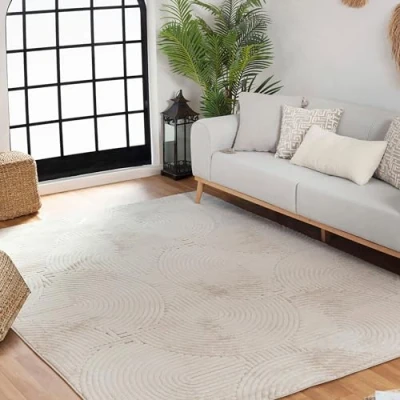 Afbeelding van SURYA Vloerkleed Woonkamer, Slaapkamer Modern Scandinavisch Tapijt REYKO Beige 80x150cm