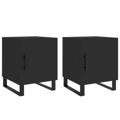 Image de vidaXL Tables de chevet 2 pcs noir 40x40x50 cm bois d’ingénierie827503