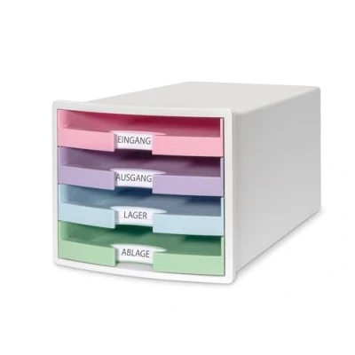 Afbeelding van HAN ladekast Impuls met 4 open laden wit/pastel HA 1013 129
