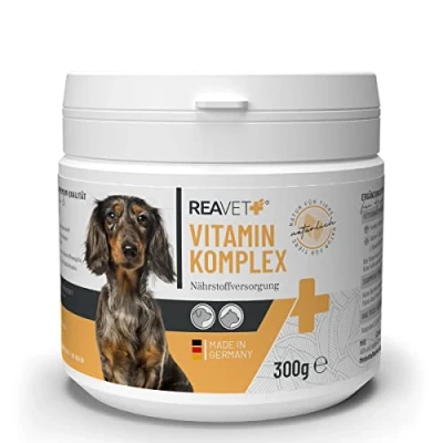 Afbeelding van ReaVET vitamine Complex Voor Honden &amp; Katten immuunsysteem stofwisseling Jaarrond aanbod van en mineralen 300g
