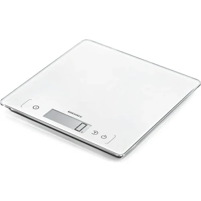 Image de Soehnle Page Comfort 400 balance de cuisine numérique Blanc pesant jusqu&#039;à 10 kg (1 g précise), ménager avec capteur tactile, électronique piles, surface pesée extra large