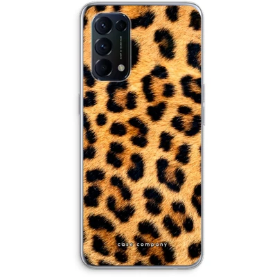 Afbeelding van Case Company® hoesje geschikt voor Oppo Find X3 Lite Luipaard Soft Cover Telefoonhoesje Bescherming aan alle Kanten en Schermrand