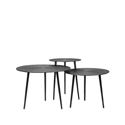 Afbeelding van LABEL51 Salontafel Set Nobby Zwart Metaal 60 cm
