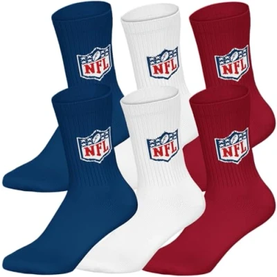 Afbeelding van Nfl Shield 6pk Crew Socks Sportsokken, uniseks, 6 stuks
