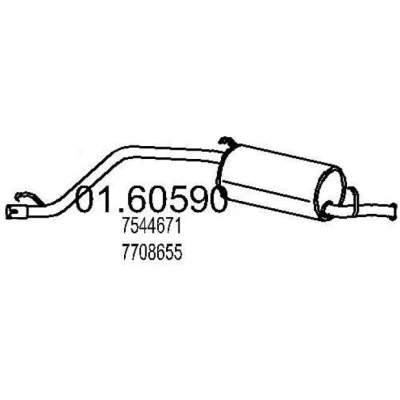 Afbeelding van MTS 01.60590 Einddemper 1230 FIAT: Panda I Hatchback
