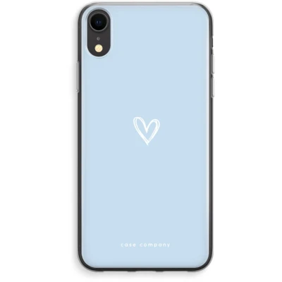 Afbeelding van Case Company® hoesje geschikt voor iPhone XR Klein Hart Blauw Soft Cover Telefoonhoesje Bescherming aan alle Kanten en Schermrand