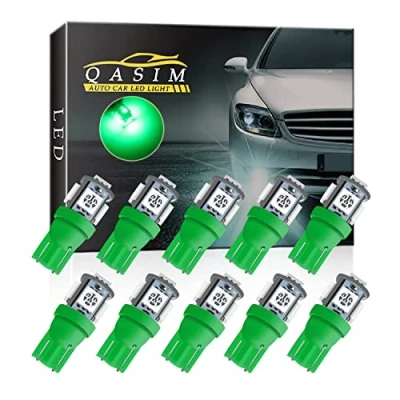 Afbeelding van Qasim 10 x LED T10 W5W lampen 168 194 5050 5 SMD para binnenkoepellichten leeslampen cargo kentekenplaatverlichting DC 12 V