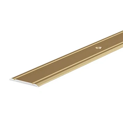 Afbeelding van Gedotec Deurdrempel Super vlak 1000 x 30 mm 1 stuk overgangsprofiel vloer aluminium geanodiseerd messing overgangsrail geperforeerd voor tegels UVM laminaat schroeven