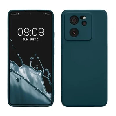 Afbeelding van kwmobile telefoonhoesje geschikt voor Xiaomi 13T / Pro Hoesje smartphone Precisie camera uitsnede TPU back cover in mat petrol