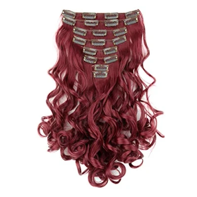 Afbeelding van PRETTYSHOP CES112 1 Haarverlenging, 35 cm, 8 delig, golvend, bordeauxrood