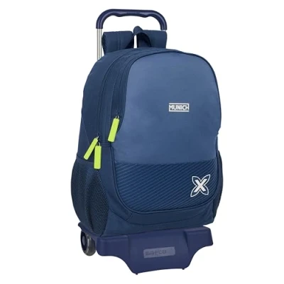 Afbeelding van Schoolrugzak met Wielen Munich Blue indigo Blauw 32 x 44 16 cm