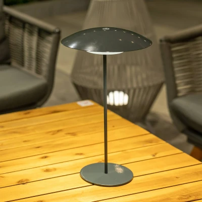 Afbeelding van newgarden Draagbare tafellamp SARDINIA 40 cm hoog, warm ledlicht 700 lumen zonder kabel, met oplaadbare batterij tot 20 uur gebruik, kleur antraciet