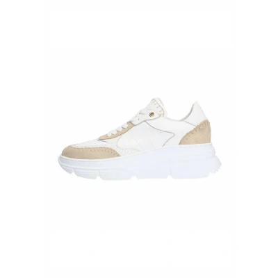 Afbeelding van Manfield Mitdetails Sneakers laag, Dames, Maat: 39, Beige Veloursleer