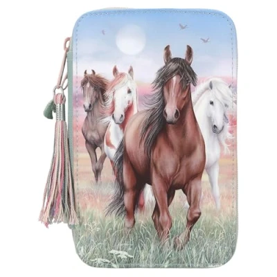 Afbeelding van Depesche Miss Melody 3 vaks gevulde etui HOOF CLATTER