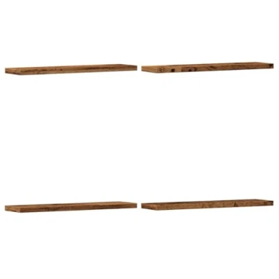 Afbeelding van vidaXL Wandschappen 4 st 40x10x1,5 cm bewerkt hout oud houtkleurig