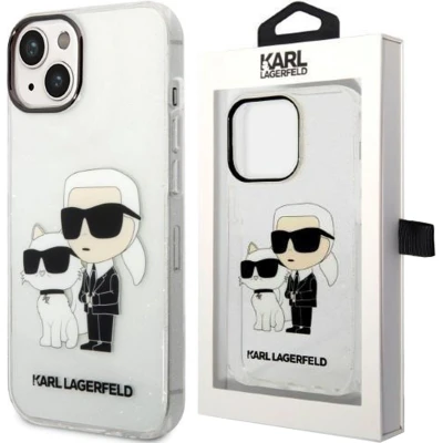 Afbeelding van Karl Lagerfeld KLHCP14MHNKCTGT iPhone 14 Plus 6.7 transparante hardcase Gliter Karl&amp;Choupette