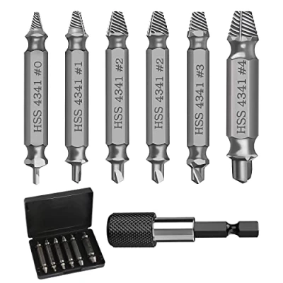 Afbeelding van 6 schroeftrekkers met magnetische bithouder, beschadigde schroeftrekker dop adapter voor schroeven
