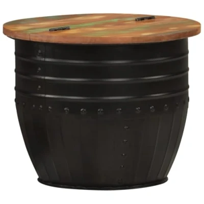 Image de vidaXL Table basse noir 50x39,5 cm bois de récupération massif351752