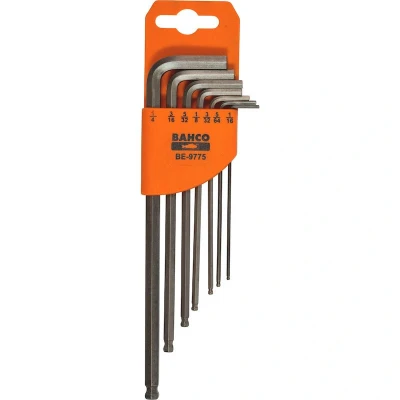 Afbeelding van Bahco BE 9775 7 delige Inbussleutelset met kogelkop inch 5/64 3/16&quot;