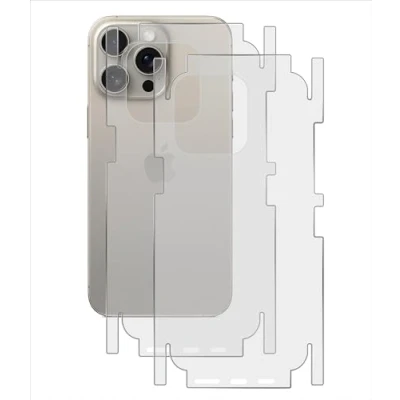 Afbeelding van GIOPUEY [Set van 2 achterbeschermers compatibel met iPhone 16 Pro, zachte TPU achterkant, dunne matte textuur, beschermende rand, transparant
