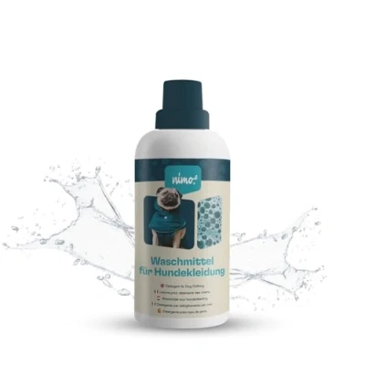 Afbeelding van nimo® wasmiddel voor hondenkleding reinigt betrouwbaar zonder geur en kleurstoffen