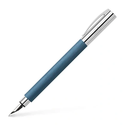 Image de Faber Castell 147143 stylo Ambition résine précieuse, bleu, largeur de plume B, 1 avec emballage cadeau