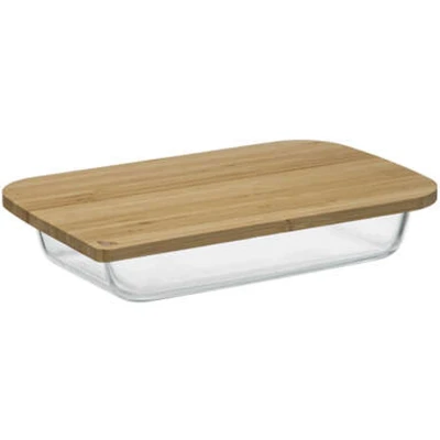 Afbeelding van 5Five Ovenschaal met deksel borosilicaat glas rechthoek 1.6 Liter 29 x 19 5 cm