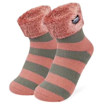 Afbeelding van CityComfort Damessokken, fantasie, antislip, voor dames, winter, Roze