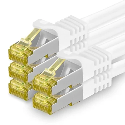 Afbeelding van 1aTTack.de, Cat7, netwerkkabel, 5 stuks, ethernetkabel, LAN kabel, 10 Gb s, SFTP PIMF LSZH set, patchkabel met Rj 45 stekker, Cat.6a