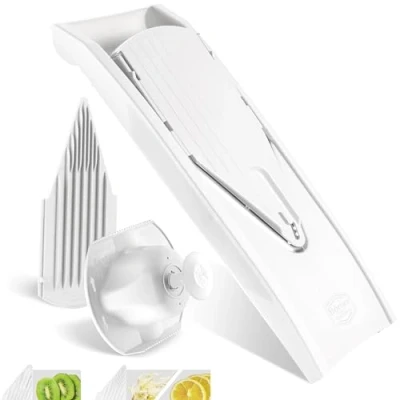 Afbeelding van Börner Mandoline V1 Basic 3 delige set snijdiktes BPA vrij en Roestvrij Wit