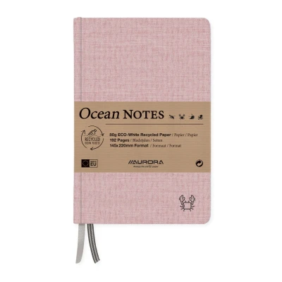 Afbeelding van Notitieboek Aurora Ocean A5 192blz lijn 80gr linnenstructuur kaft rood