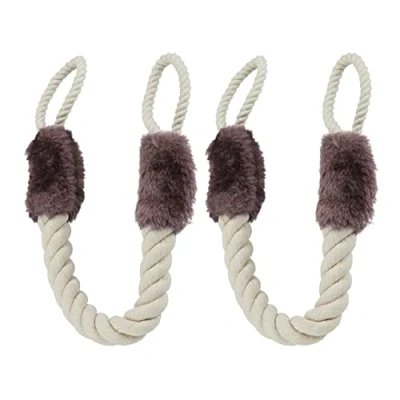 Afbeelding van Relaxdays deurstopper deurklink klembescherming bruin 2 stuks vingerbescherming