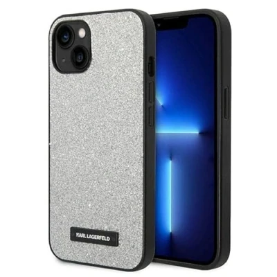 Afbeelding van Karl Lagerfeld KLHCP14MG2ELS iPhone 14 Plus / 15 6,7&quot; hardcase zilver/zilver Glitter Plaque Logo
