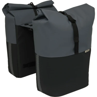 Afbeelding van Dubbele fietstas New Looxs Nyborg MIK 34 liter 30 x 17 37cm (x2) donkergrijs/zwart