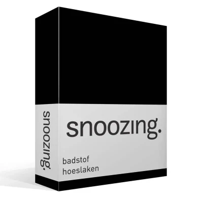 Afbeelding van Snoozing Badstof Hoeslaken Tweepersoons 120/130/140x200 cm Zwart