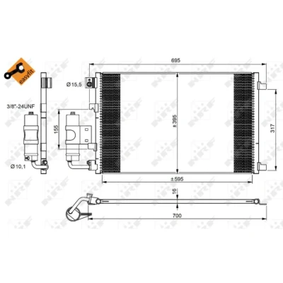 Afbeelding van Condensor, airconditioning NRF 350042
