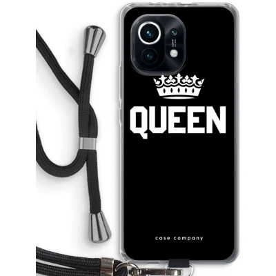 Afbeelding van Case Company® hoesje met Koord geschikt voor Xiaomi Mi 11 Queen Zwart Telefoonhoesje Bescherming aan alle Kanten en Over de Schermrand