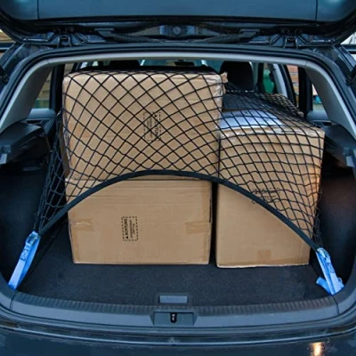 Afbeelding van Vicera Bagagenet 120 x 100 cm met 4 spanbanden kofferbaknet voor grote SUV&#039;s bestelwagens, bussen en bestelwagens vastzetten van lading sjorbanden de kofferbak