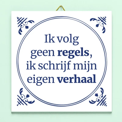 Afbeelding van Tegeltje Ik Volg Geen Regels