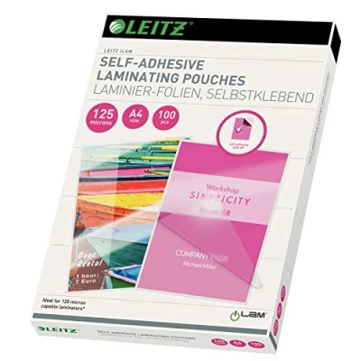 Afbeelding van Lamineerhoes Leitz iLAM A4 zelfklevend 2x125micron EVA 100 stuks
