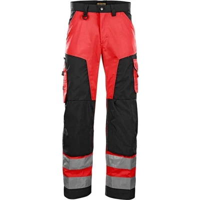 Afbeelding van Blaklader Werkbroek High Vis zonder spijkerzakken 1566 1811 Rood/Zwart C54