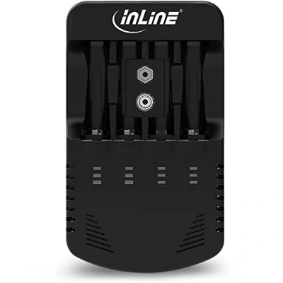 Afbeelding van InLine Plug in lader (1 Pcs., AAA, AA, Oplaadbare batterijen + lader), Acculader