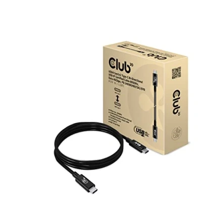 Afbeelding van club3D USB C kabel 4.0 stekker 1.00 m Zwart CAC 1576