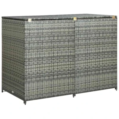 Afbeelding van vidaXL Containerberging Klikoberging Vuilnisbakberging Container Afvalbakberging Containeropslag Afvalbakopslag Vuilnisbak Poly Rattan Antraciet