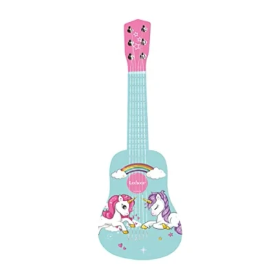 Image de Lexibook, Enhörning, Min första trägitarr, 6 strängar, 53 cm, manual ingår, rosa/blå, K205UNI
