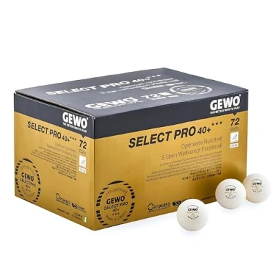 Afbeelding van Gewo Tafeltennis Ballen Select Pro 40+ 3* 72 Wit Ping Pong