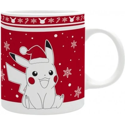 Afbeelding van Pokemon Kerstmok Pikachu met kerstversiering en kerstmuts keramiek