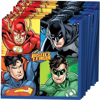 Afbeelding van Superhelden Justice League Servetten 33x33cm 16 stuks