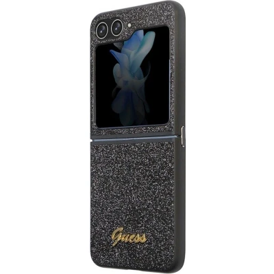 Afbeelding van Guess Glitter Flakes Back Case Geschikt voor Samsung Galaxy Z Flip 5 (F731) Zwart