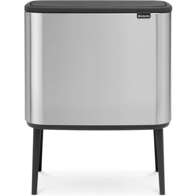 Afbeelding van Brabantia Bo Touch Bin Prullenbak Met Deksel Op Pootjes 36 Liter Zilver